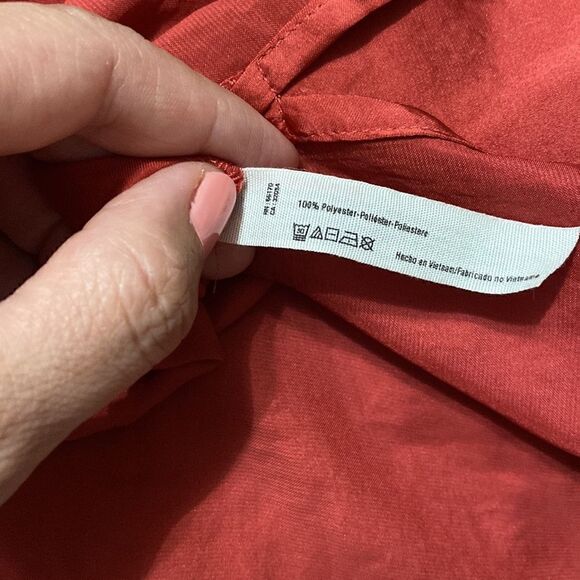 Like New Free People Scallop Satin Burnt Rust Earth Red Orange Camisole - Picture 7 of 9